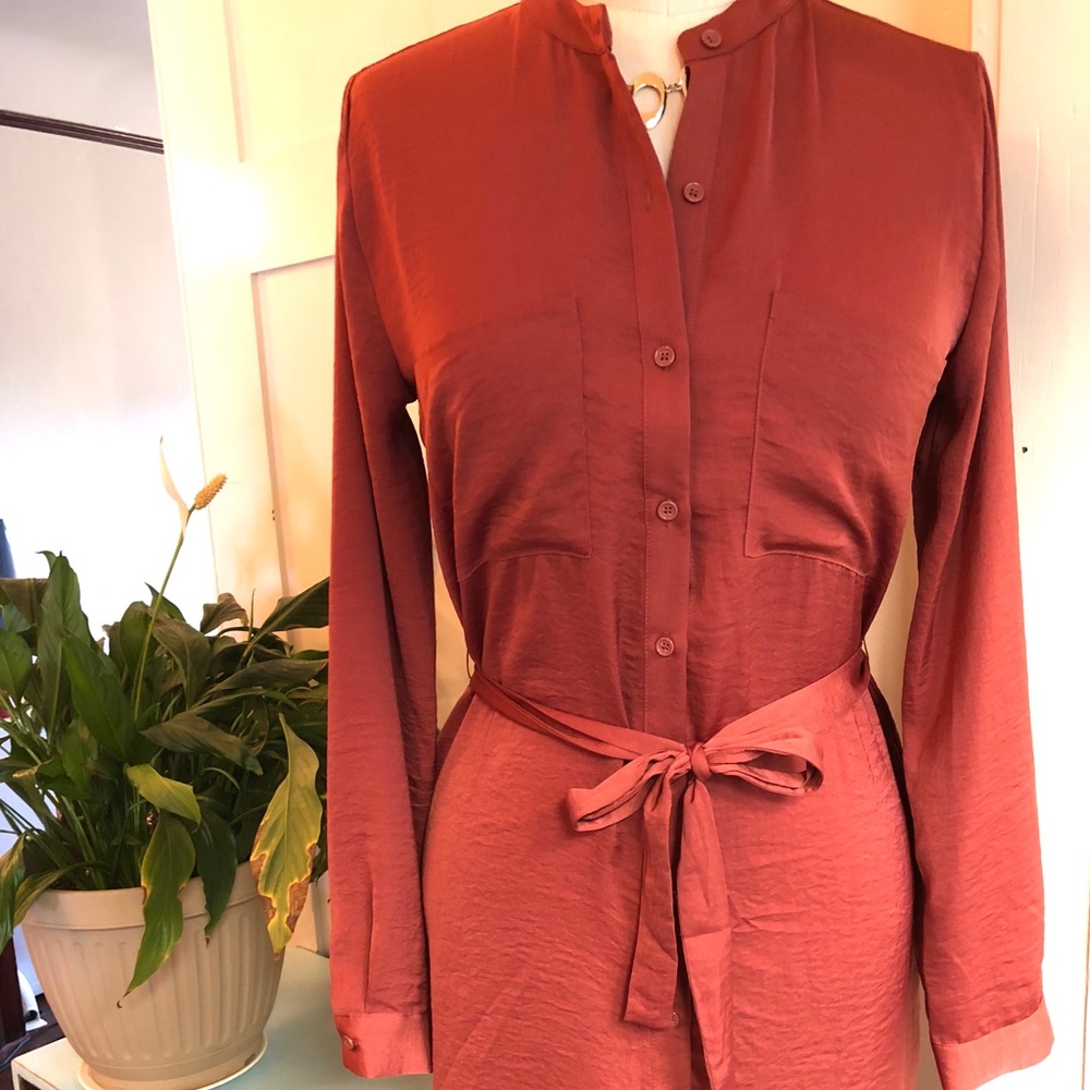 Button down silky dress